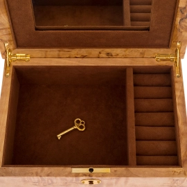 Шкатулка из карельской березы "Классика" с зеркалом