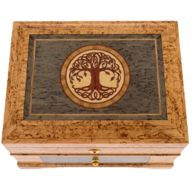 Шкатулка-ларец из карельской березы "Древо"