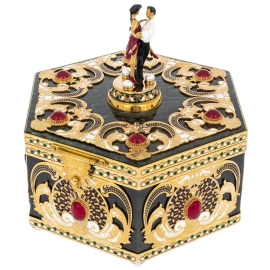 Шкатулка из нефрита "Танго вдвоем" Златоуст