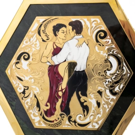 Шкатулка из нефрита "Танго вдвоем" Златоуст