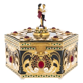 Шкатулка из нефрита "Танго вдвоем" Златоуст