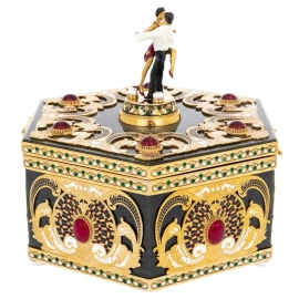 Шкатулка из нефрита "Танго вдвоем" Златоуст