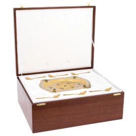 Кофейный сервиз "Встреча" с нефритом, на 6 персон, Златоуст