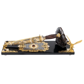 Нож сувенирный "Орёл" с подставкой, Златоуст