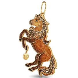 Ювелирная елочная игрушка "Огненная лошадь"