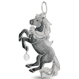 Ювелирная елочная игрушка "Серебряная лошадь"