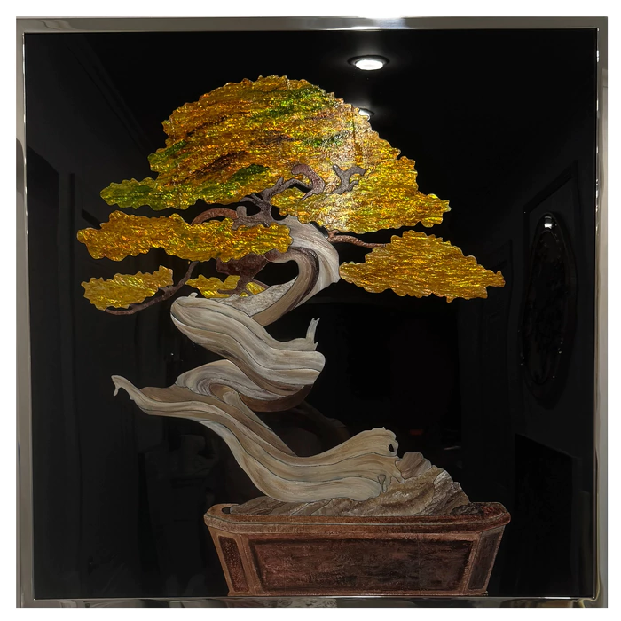 Decorative panel "Golden Bonsai"