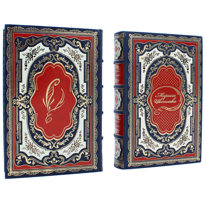 Gift books in a leather cover "Marina Tsvetaeva. Collected works" in 5 volumes