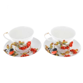 Чайный сервиз из фарфора "Рябина" на 2 персоны