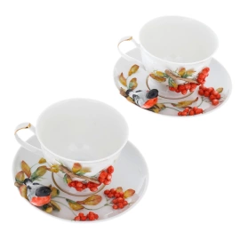 Чайный сервиз из фарфора "Рябина" на 2 персоны