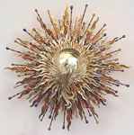 Panel-amulet with precious stones "Sunny Phoenix"