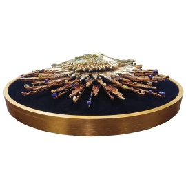 Панно-оберег с драгоценными камнями "Солнечный Феникс"