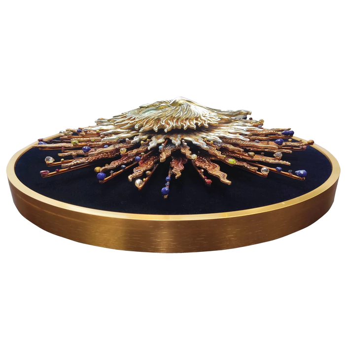 Panel-amulet with precious stones "Sunny Phoenix"
