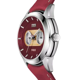 Наручные кварцевые часы УЧЗ Наследие Олимпиада 1980 с красным ремешком