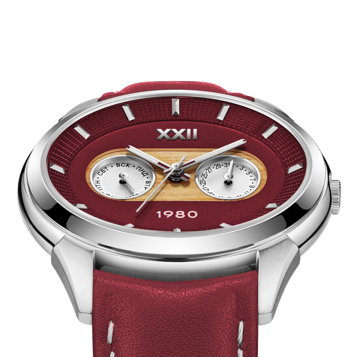 Наручные кварцевые часы УЧЗ Наследие Олимпиада 1980 с красным ремешком