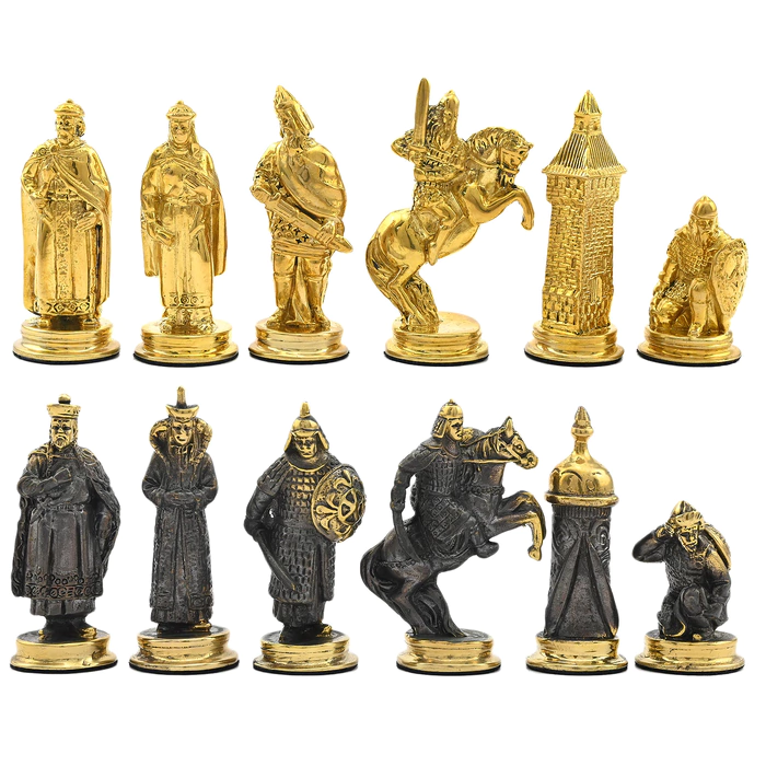 Chess made of dolerite and crenoid "Rusichi"
