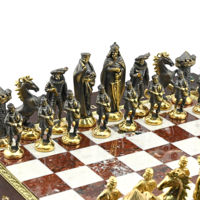 Шахматы-ларец из мрамора и долерита "Средневековье"