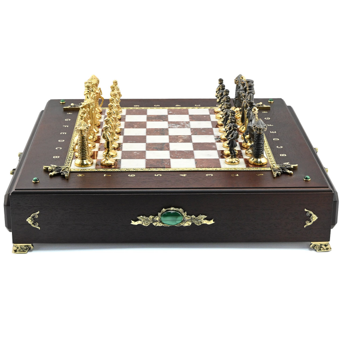 Шахматы-ларец из мрамора и долерита "Средневековье"