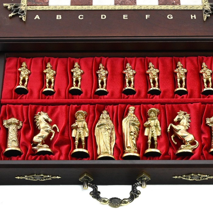 Шахматы-ларец из мрамора и долерита "Средневековье"