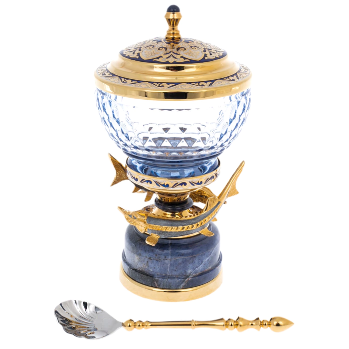 Caviar bowl "Gifts of the sea" sodalite