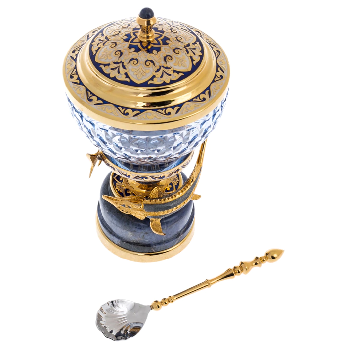 Caviar bowl "Gifts of the sea" sodalite