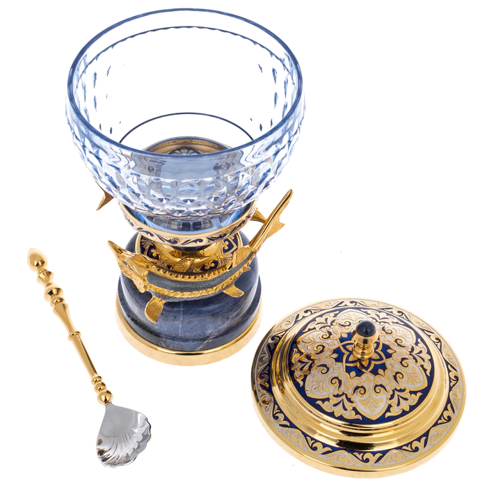 Caviar bowl "Gifts of the sea" sodalite