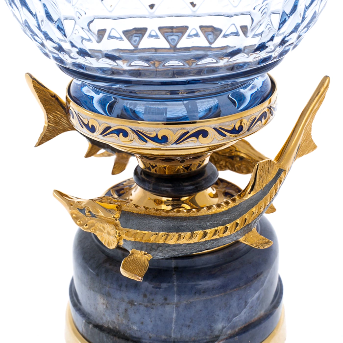 Caviar bowl "Gifts of the sea" sodalite