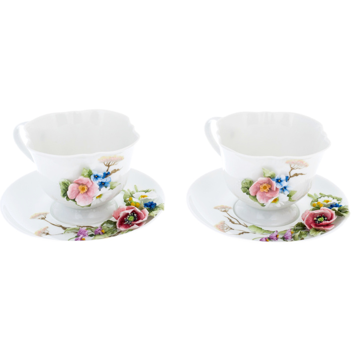 Набор кофейный из фарфора "Полевые цветы" на 2 персоны