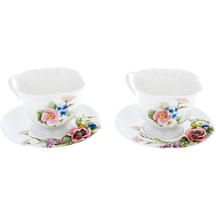 Porcelain coffee set "Wildflowers" for 2 persons