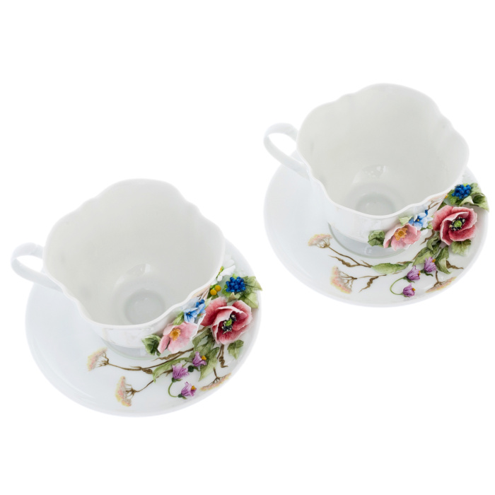 Набор кофейный из фарфора "Полевые цветы" на 2 персоны