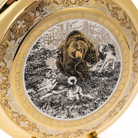 Набор охотничий "Охота на медведя" с ножом, на 3 персоны, Златоуст