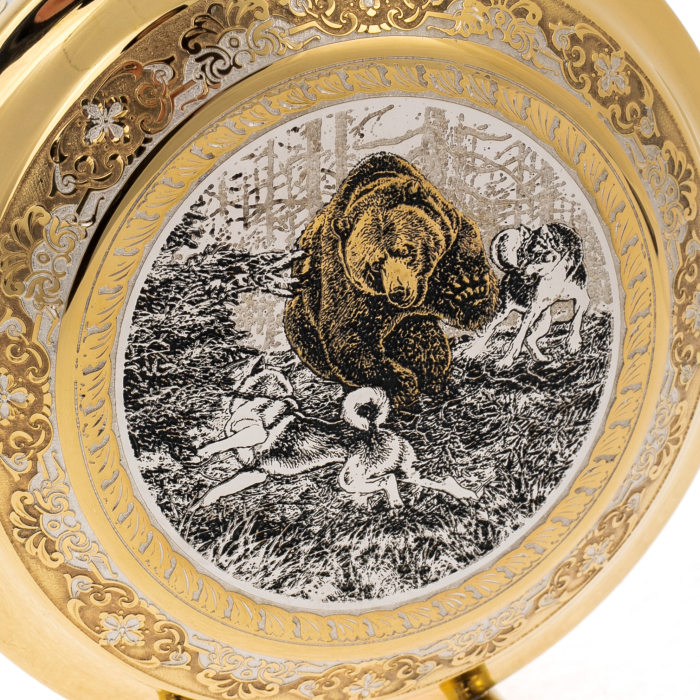 Набор охотничий "Охота на медведя" с ножом, на 3 персоны, Златоуст