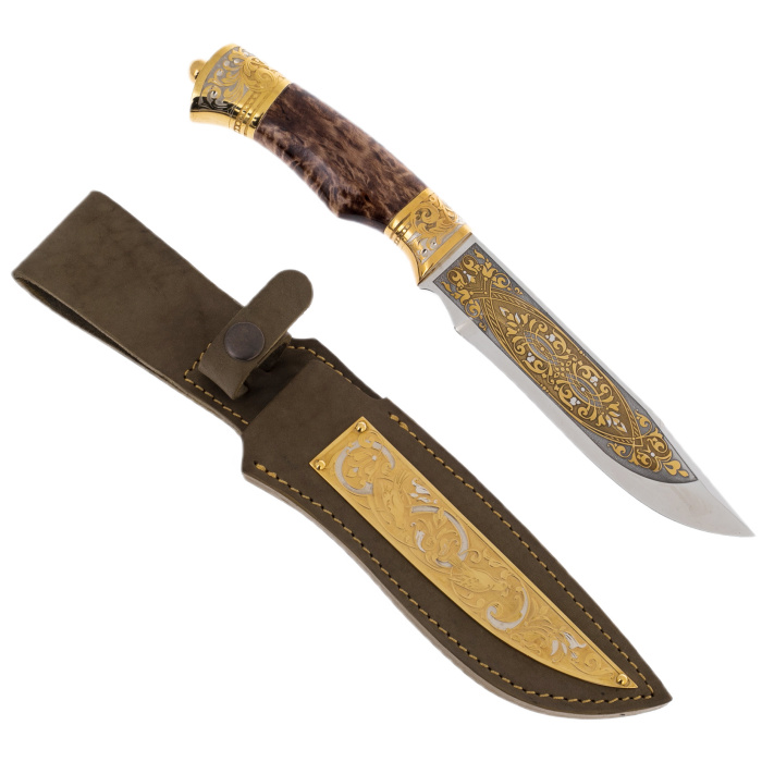 Набор охотничий "Охота на медведя" с ножом, на 3 персоны, Златоуст