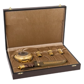 Набор охотничий "Охота на медведя" с ножом, на 3 персоны, Златоуст