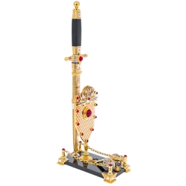 Кортик сувенирный "Щит" на подставке, Златоуст