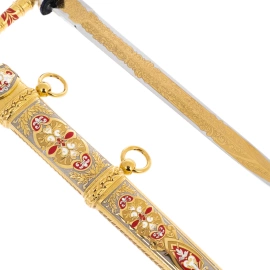 Кортик сувенирный "Щит" на подставке, Златоуст