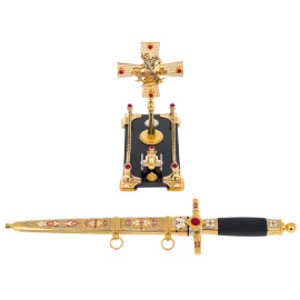 Кортик сувенирный "За заслуги" на подставке, Златоуст