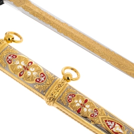 Кортик сувенирный "За заслуги" на подставке, Златоуст