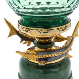 Икорный набор на нефрите "Дары моря" со стопками, на 3 персоны, Златоуст