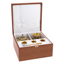 Икорный набор на нефрите "Дары моря" со стопками, на 3 персоны, Златоуст