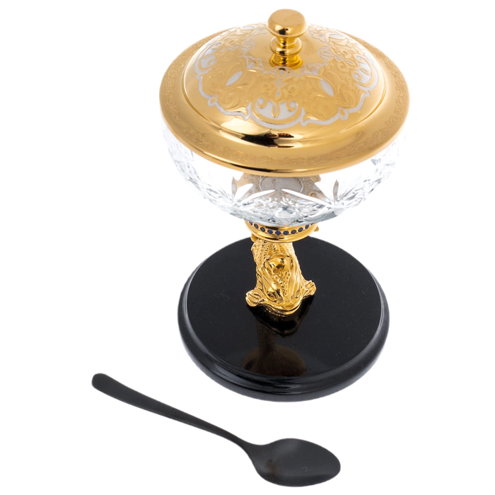 Sea caviar bowl on a dolerite stand, Zlatoust
