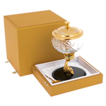 Икорница "Морская" на подставке из змеевика, Златоуст