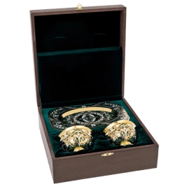 Набор пиал "Восток" на 2 персоны, зеленый, Златоуст