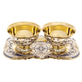 Набор пиал "Восток" на 2 персоны, синий, Златоуст