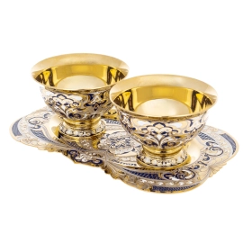 Набор пиал "Восток" на 2 персоны, синий, Златоуст