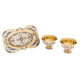 Набор пиал "Восток" на 2 персоны, синий, Златоуст