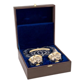 Набор пиал "Восток" на 2 персоны, синий, Златоуст