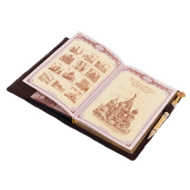 Ежедневник кожаный "Герб РФ" с ручкой, Златоуст