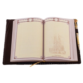 Ежедневник кожаный "Герб РФ" с ручкой, Златоуст