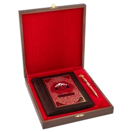 Ежедневник кожаный "Герб РФ" с ручкой, Златоуст